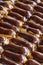 Close-up chocolate eclair cake. Story format