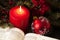 Close-Up of Christmas Candle and Bible