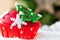 Close up of Christmas cupcake