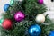 Close Up of a Christmas Tree and Ornaments