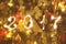 Close up on Christmas tree and sparkling 2017 sign