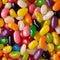Close up of Cinema colorful assorted jelly beans in a full screen tile image that can be repeated infinitely