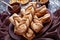 Close-up of Cinnamon sugar puff pastry twists