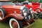 Close up classic car\'s stylish frontend