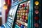 close-up of a classic jukebox with colorful buttons