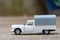 Close-up of classic miniature Peugeot 404 pick-up.