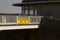 Close up of clearance sign on a walking bridge