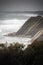 Close up of cliff and coastla shoreline in basque country, france