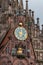 Close-up of the clock and other details from the Frauenkirche woman church in Nuremberg, Bavaria, Germany