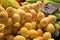 Close-up of a cluster of dates at the market stall