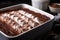 close-up of cocoa powder dusting on top of tiramisu