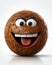 a close up of a coconut with eyes and a smile. generative ai