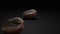 Close up of Coffee Beans on black dark background 3d rendering