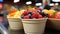 A Close Up of College Cafeteria Delicious Fruits Blurry Background