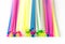 Close up color craft straws