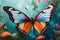 A close up of a colorful beautiful butterfly with an isolated background