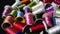 close-up colorful bobbin threads,handcrafted bobbin threads