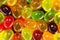Close up on colorful boiled sweets.