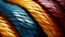 A close up of colorful braided leather background