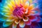 Close up of colorful dahlia flower, Generative Ai