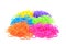 Close up of colorful elastic loom bands