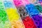 Close up Colorful of elastic loom bands.