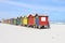 Close up of colorful huts on Muizenberg Beach