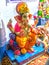 Close Up Of Colorful Lord Ganesha Idol.