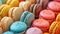 Close-up of Colorful Macaroons Tray