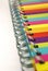 Close up of colorful notebook spiral binding
