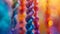 A close up of a colorful rope with many different colors, AI