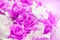 Close up colorful of soft pink rose fabric artificial wedding flowers