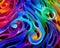 close-up of a colorful treble clef.