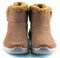 A close up of comfy suede fur lined boots.
