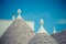 Close up of a conical roofs of a Trulli houses