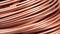 A close-up of a copper cable wire, electrical installation materiel