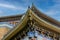 A close-up of a corner of the Chinese retro building of the Sun Yat-sen Memorial Hall in Guangzhou