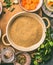 Close up of Couscous bowl and cooking ingredients