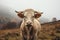 a close up of a cow standing in a field