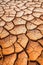 close-up of cracked desert ground in drought