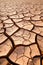 close-up of cracked desert ground in drought