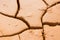 Close-up cracked soil ground, drought land so long waterless