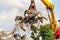 Close-up of a crane for recycling metallic waste