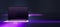Close up of creative neon purple light gaming laptop on dark wide background with mock up place.