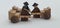 Close up creative shots of small wooden models handcrafted from wood