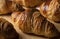 Close-up of a croissant placed on kitchen paper