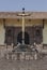 Close up of a cross in front a catholic church