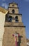 Close up of a cross in front a catholic church