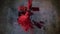 Close up of cross of Jesus on bloody grunge background