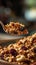 Close-up of crunchy granola with dried fruits. - AI Generated
